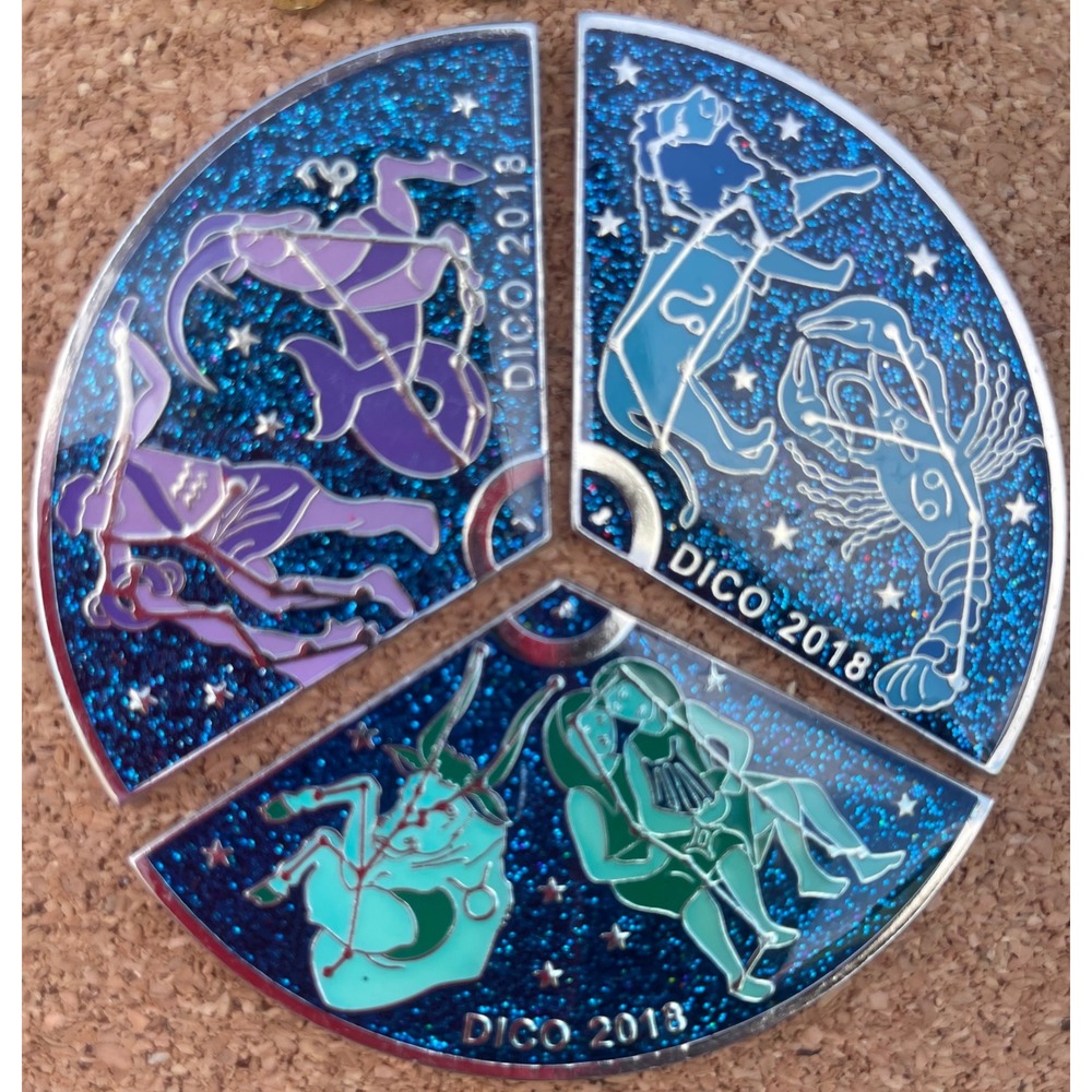 2018 DICO Zodiac Circles Pin Set 6 Pins Destination Imagination Global Finals - Picture 2 of 3